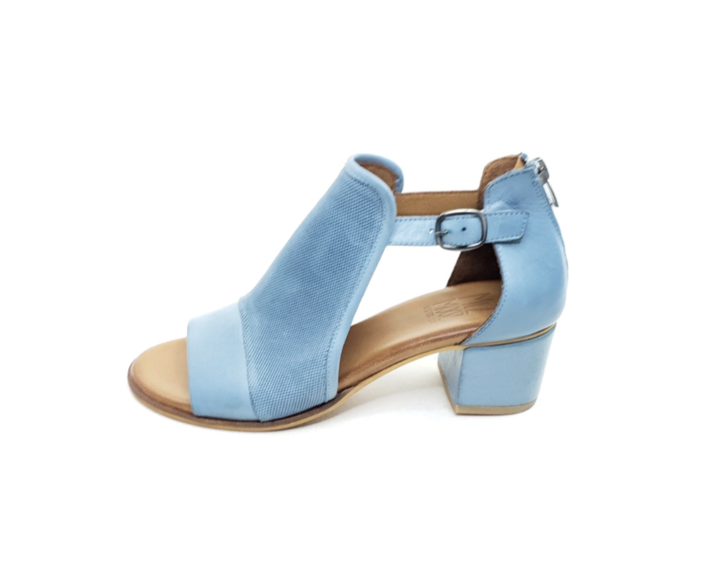 Miz Mooz Rayna Womens Heeled Sandals Jeans Blue Leather Size EU 39